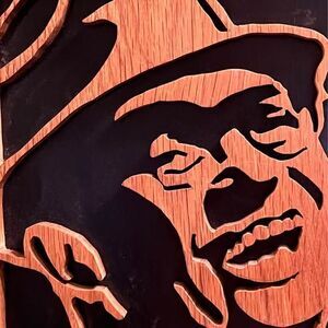 Vince Lombardi Handcrafted Wooden Scroll Saw Art - Packers Decor 10"x12"